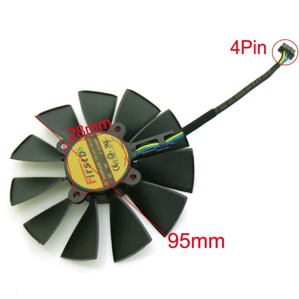 FD9015U12S FD10015H12S 12 В 0 55a 95 мм 28*28*28 VGA вентилятор для ASUS графическая карта охлаждения|vga