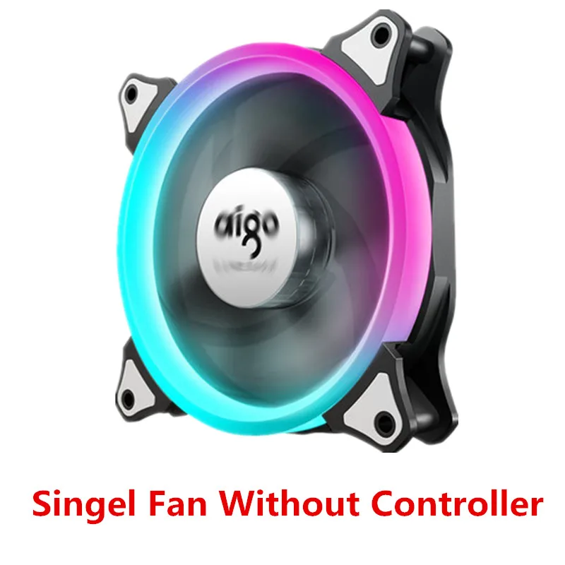 An expansion fan Aigo aura sync c3/c5 чехол для компьютера pc вентилятор Радиатор Вентилятор rgb Регулировка led 120 мм охладитель охлаждения тихий вентилятор беспроводной пульт дистанционного управления - Цвет лезвия: An expansion fan