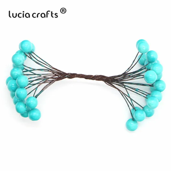 Распродажа! Lucia crafts 1 букет/5 букетов 10 мм Пена Искусственные фрукты тычинки Рождественский Декор DIY Подарочная коробка букет A0506 - Цвет: sky blue  1bouquet