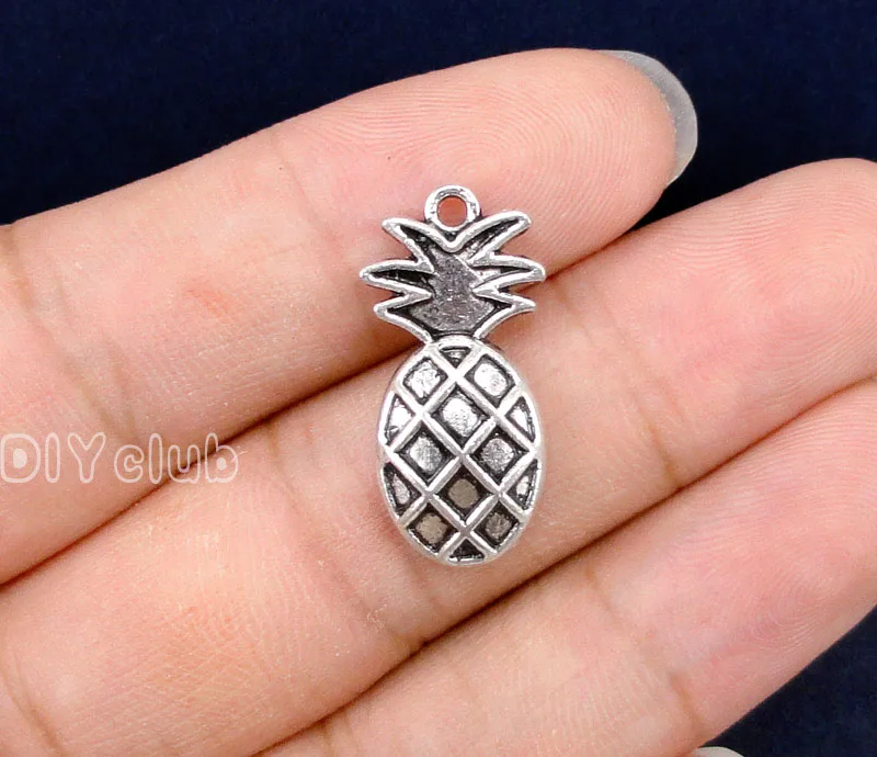 

40pcs-Antique Silver Pineapple Charms Pendant 24x12mm