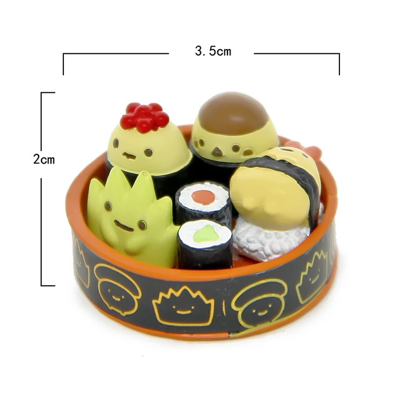 1 шт. вкусные Еда суши Sumikko Gurashi фигуры игрушки ПВХ Сан-х угловая био Животные для