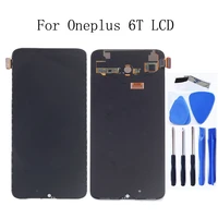 amoled original lcd display for oneplus 6t display touch screen replacement kit 6 41 inches 2340 1080 glass screen tools