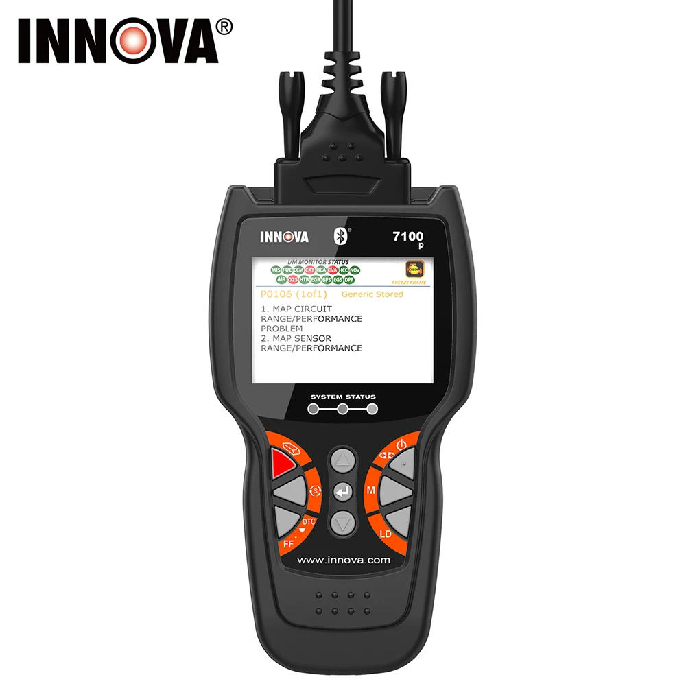 Innova 7100P Профессиональный OBD2 сканер для легких грузовиков и автомобилей ABS подушка