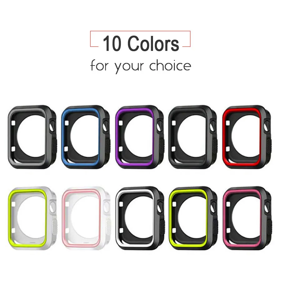 Силиконовый чехол для часов Apple Watch Series 4/3/2/1 полная защита водонепроницаемый