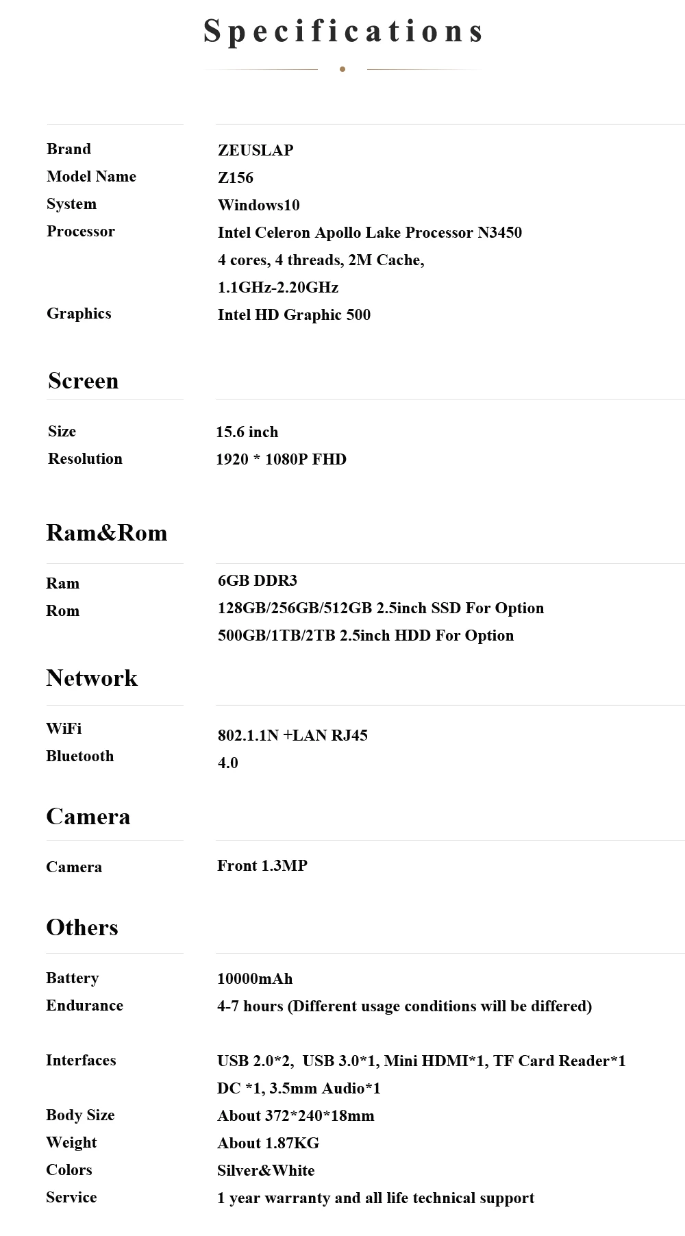 ZEUSLAP 15,6 дюймов 6 ГБ ОЗУ 500 Гб hdd 1920x1080p full hd iwifi bluetooth Ультратонкий ноутбук компьютер