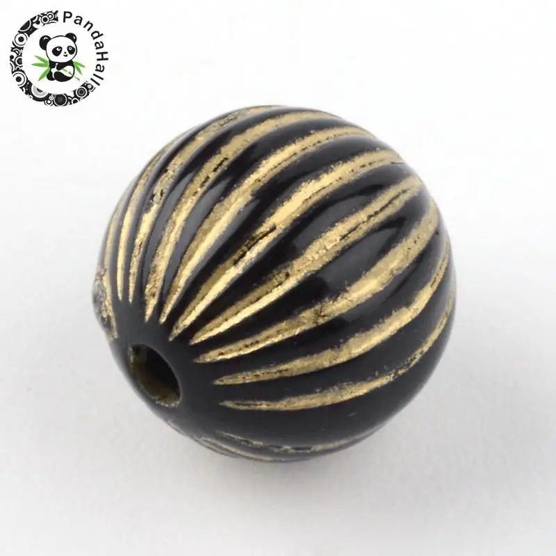 

Round Plating Acrylic Beads, Golden Metal Enlaced, Beige, 9.5x10mm, Hole: 2mm; about 904pcs/500g