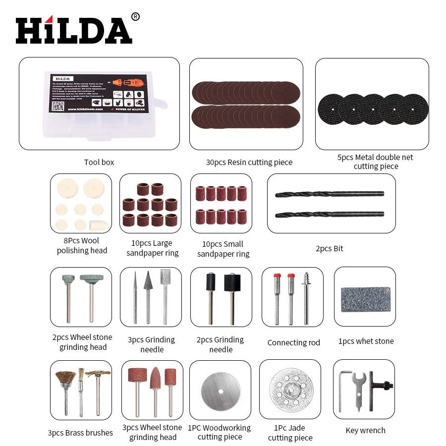 Аксессуары HILDA для вращающегося инструмента Dremel 92 шт. | Инструменты