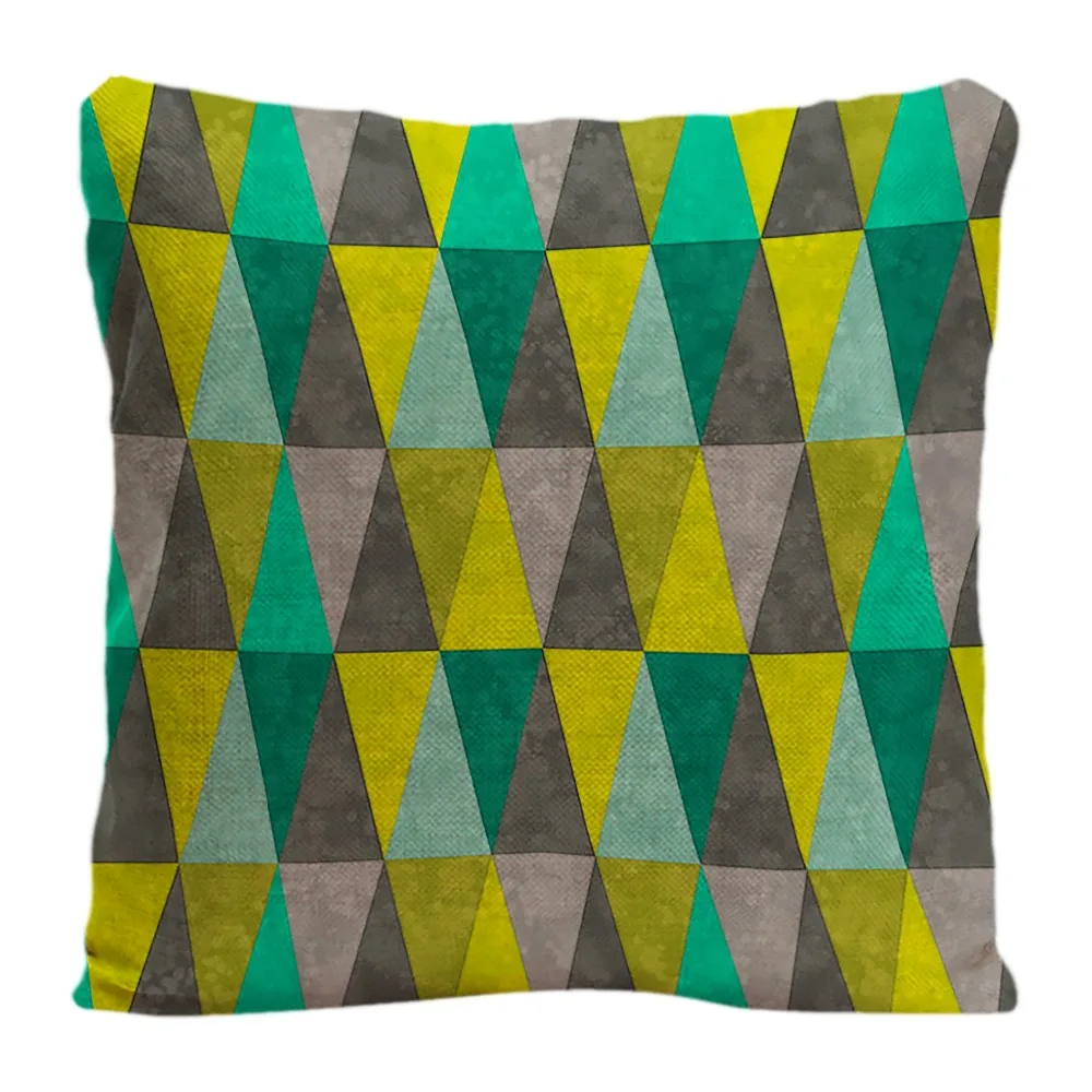 

Geometric Grunge Aqua Blue Green Polygon Pattern Throw Pillow decorative Cushion Cover Pillow Case Great Gift Pillowcase