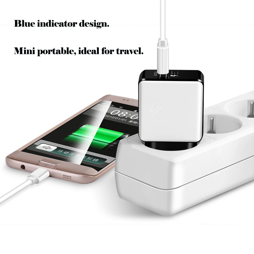 Usb зарядное устройство QC3.0 Быстрая зарядка USBTravel настенное адаптер ЕС США штекер 3