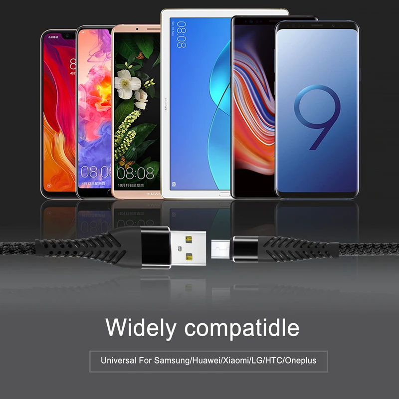NOHON 3M 2M 1M 0 2 M высокопрочный микро USB кабель для Samsung Huawei Xiaomi LG Быстрая зарядка