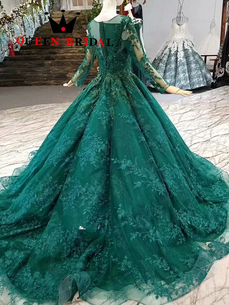 Real Photos 2021 Vestido De Festa Lace Sequins Beading Evening Dress Robe De Soiree Long Sleeves Lady Evening Gown EV120