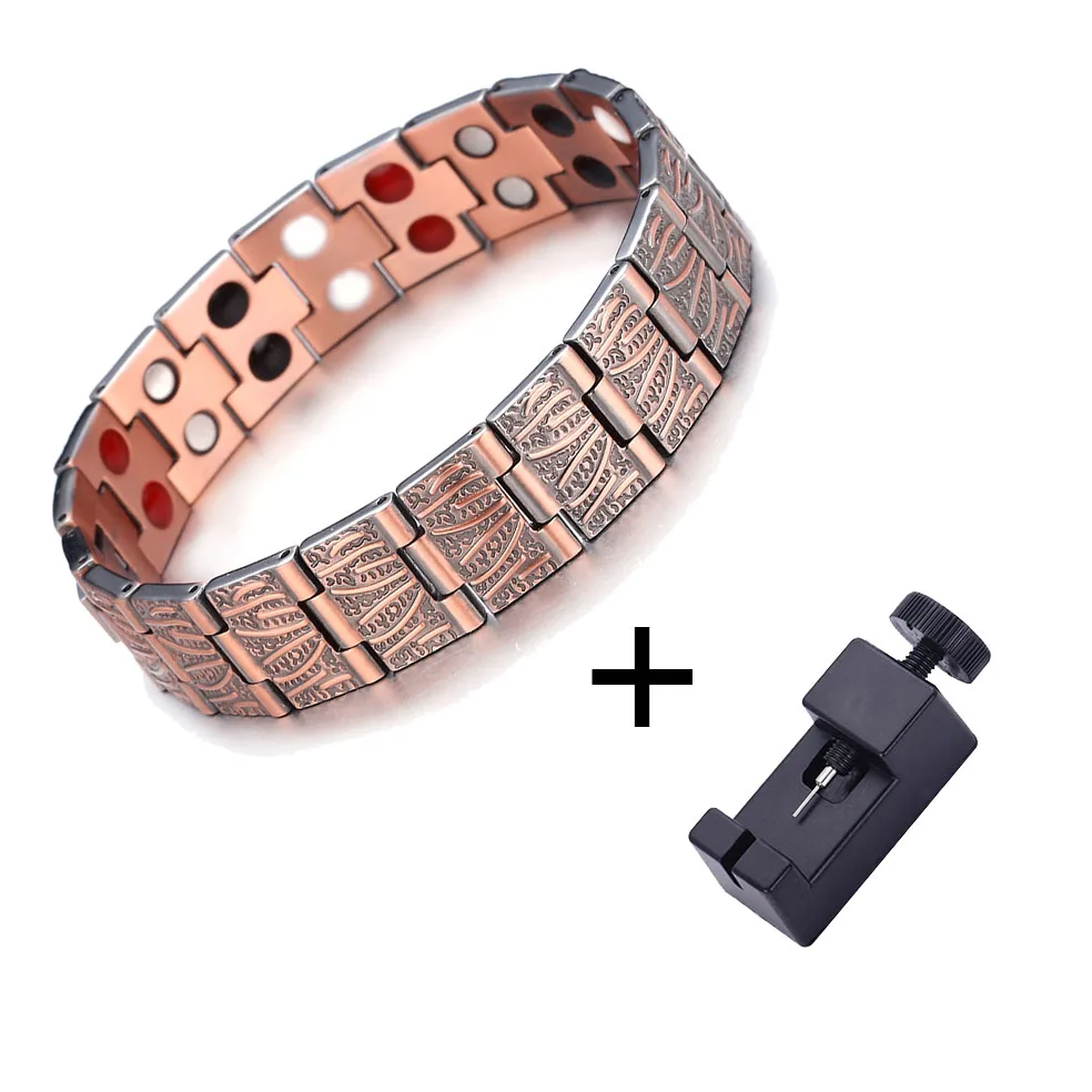 

Men Bracelets Pure Copper Magnetic Bracelets For Men Ions Germanium Health Care Medical Energy Bracelets