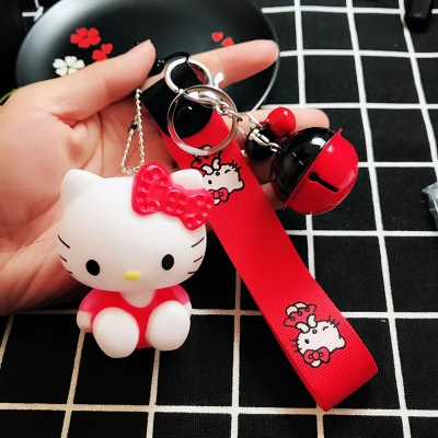 color 5 Милый брелок hello kitty, брелок для женщин, аниме, брелок для ключей Kt Cat, детские игрушки, брелок для автомобиля, брелок на запястье, веревка, брелок, подарки - Цвет: color 5