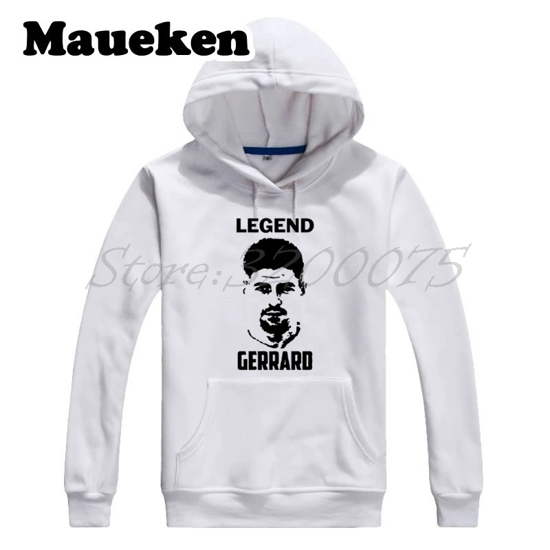 Мужские толстовки с капюшоном Steven Gerrard Legend 8 Captain свитшоты толстые на шнуровке для