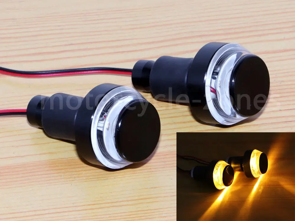 Из 2 предметов мотоцикла с ЧПУ Янтарный светодиодный рукоятка конец индикатор