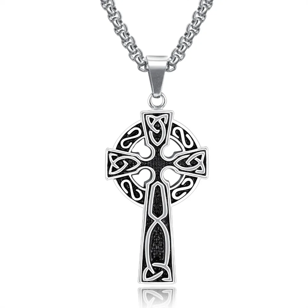 Religious Jesus Cross Design Pendant Necklaces For Man Vintage Stainless Steel Jewelry Men Gift Accessory 2 Colors GX1224 | Украшения и