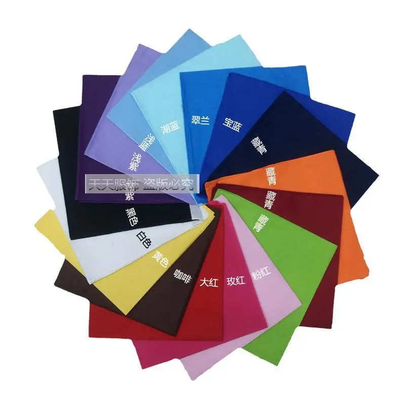 Бандана унисекс однотонная бандана из 100% хлопка двусторонняя 55x55 см 2019|solid color