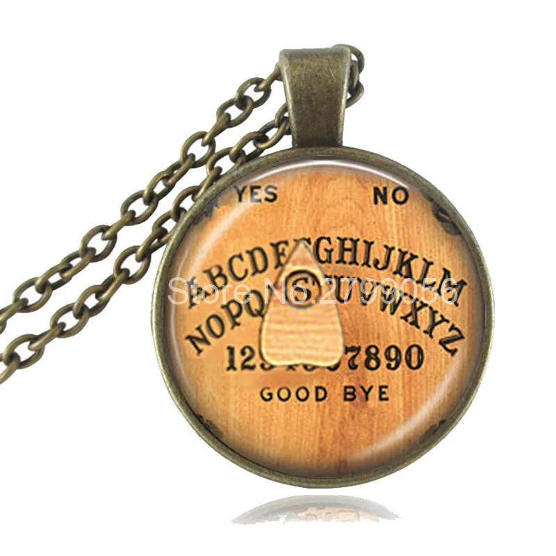 Ouija Board Necklace Personalized Pendant You Choose the Letter Wiccan Jewelry Glass Cabochon Bronze Chain Statement | Украшения и