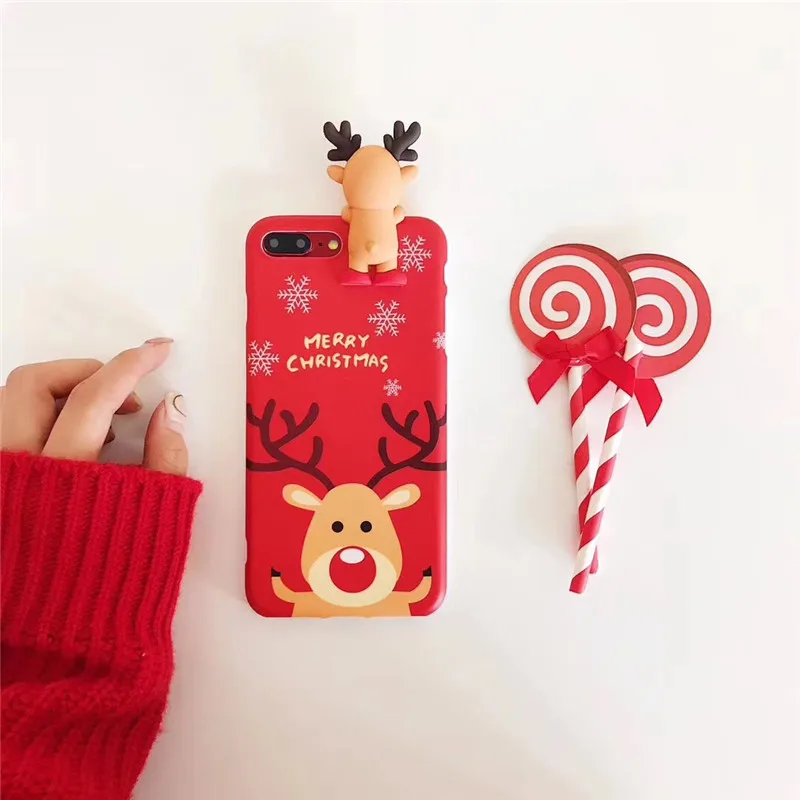 Рождественский фестиваль Снеговик Олень 3D животное чехол для iPhone X XS XR MAX 7 8 6 6S PLUS