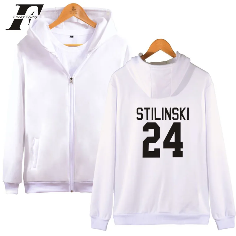 Stilinski 24 Подростковая модная хип-хоп толстовка с капюшоном на молнии для мужчин и