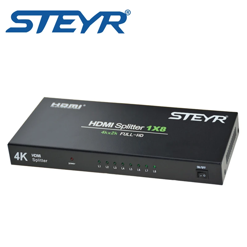 С Full Ultra HD 4K/2K и 3D разрешением 4K HDMI сплиттер 1 в 8 out STEYR 1x8 1080P V1.4 портов сплиттер|hdmi