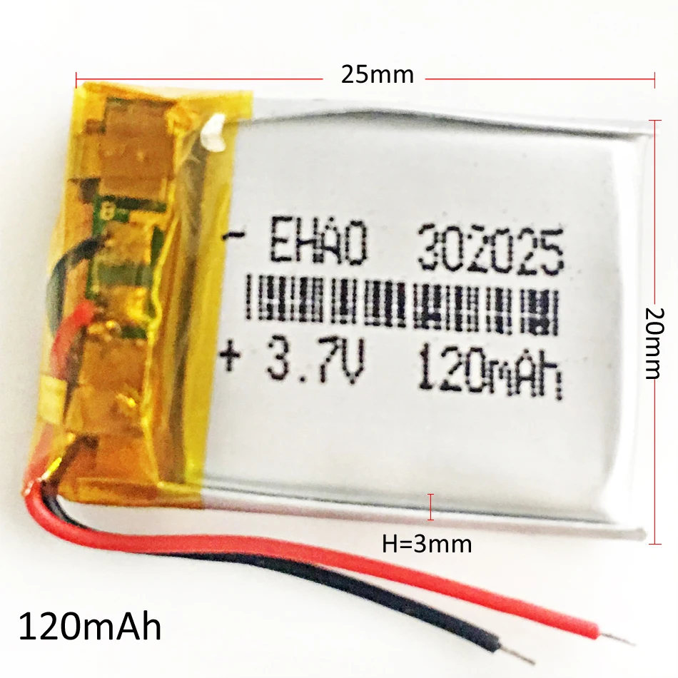 Литий-полимерная аккумуляторная батарея 3 7 120 В 302025 мАч для MP3 GPS bluetooth динамика