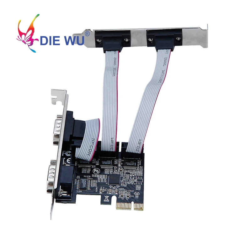 Плата расширения последовательного PCI E 1X на 4 порта мульти RS232 DB9 COM плата
