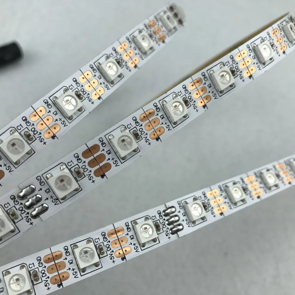 4 м DC5V WS2812B led pixel srip не водонепроницаемый 60 шт. WS2812B/m с пикселей белый PCB | Лампы и