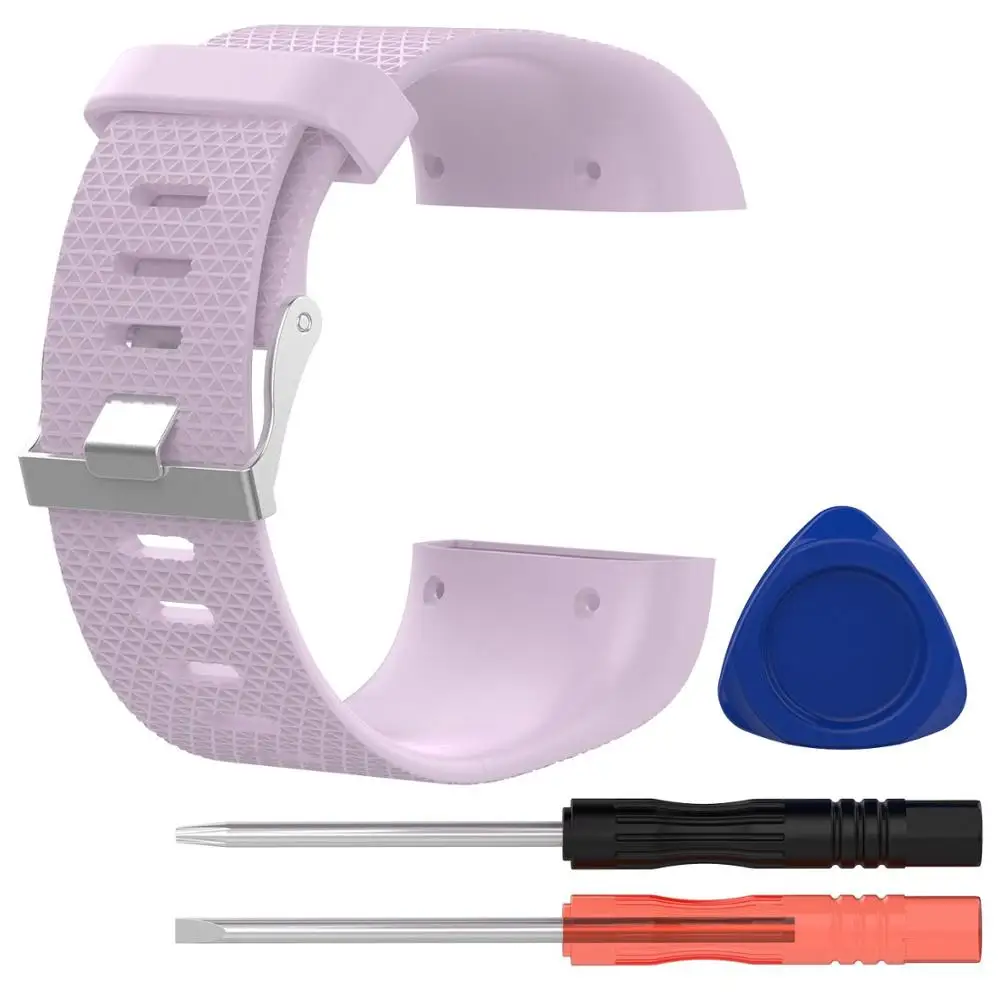 light purple Сменный ремешок для наручных часов силиконовый защитный чехол для Fitbit Surge Watch Band Браслет Смарт-браслеты с отверткой - Цвет: light purple