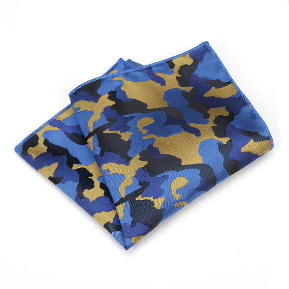 Мужской синий зеленый камуфляж галстук Карманный квадратный платок Набор партия