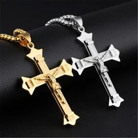 new arrivals cross pendant necklace gold silver colors necklaces pendants chain for men women christian jesus jewelry