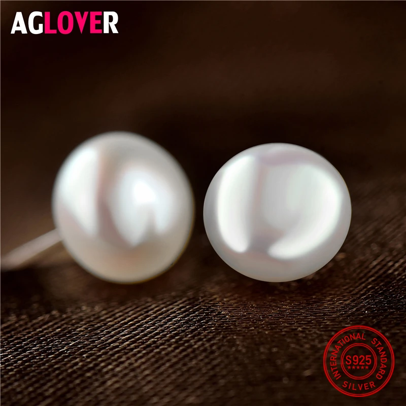 Женские серьги гвоздики из серебра 925 пробы с пресноводным жемчугом|stud earrings|earrings