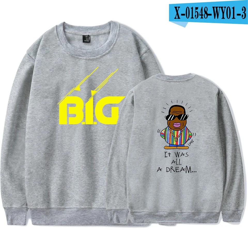 K BIGGIE толстовки для мужчин и женщин Печатный B.I.G свитер с капюшоном пуловер Плюс Размер больше размера d. I. g Толстовка - Цвет: K