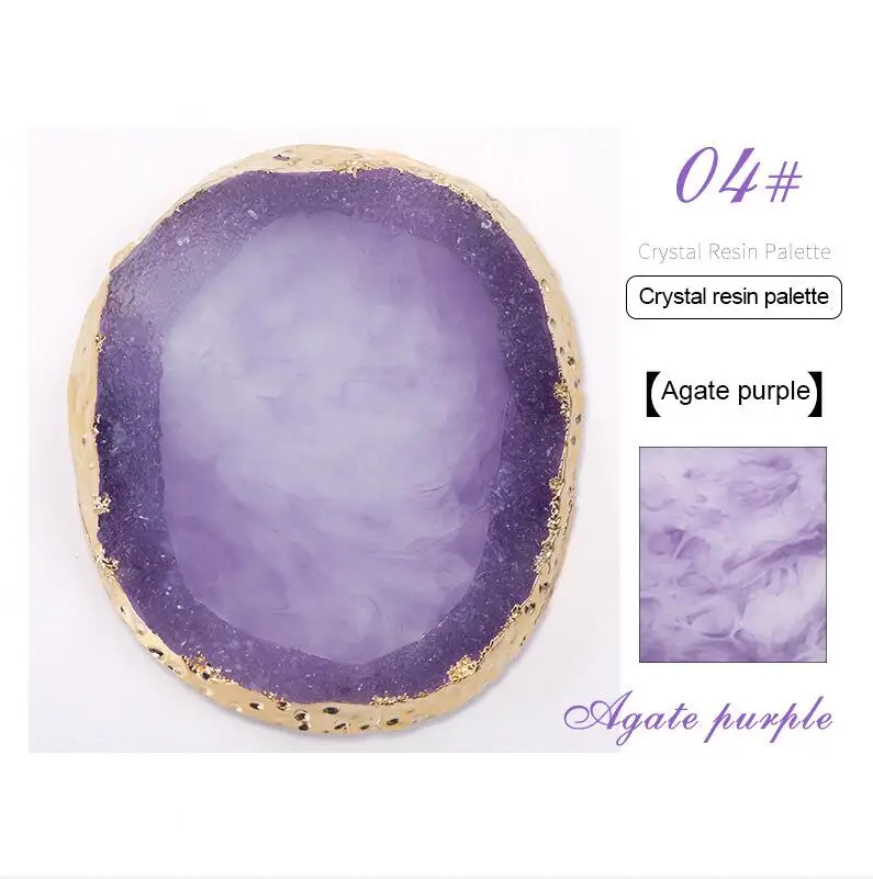 Purple 1 шт. палитра из кристаллов и смолы для дизайна ногтей, гелевая Палитра для рисования стильных золотых краев, микс для перемешивания кристаллов и драгоценных камней, инструмент для маникюра DIY A154 - Цвет: Purple