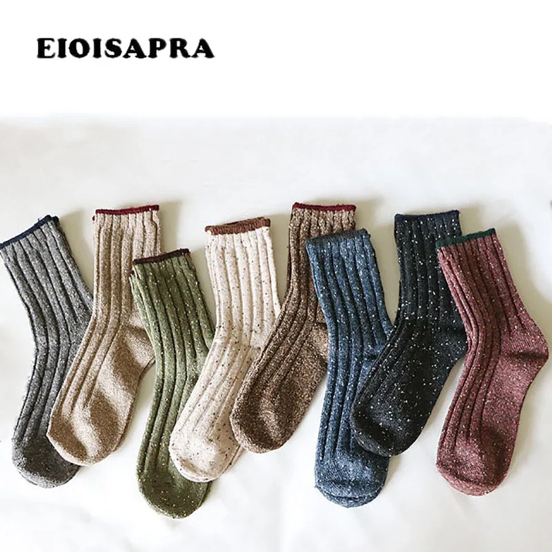 

[EIOISAPRA]Harajuku Striped Some Yarn Simple Socks Women Japan Warm Beauty Socks Casual Fashion Meias Calcetines Mujer