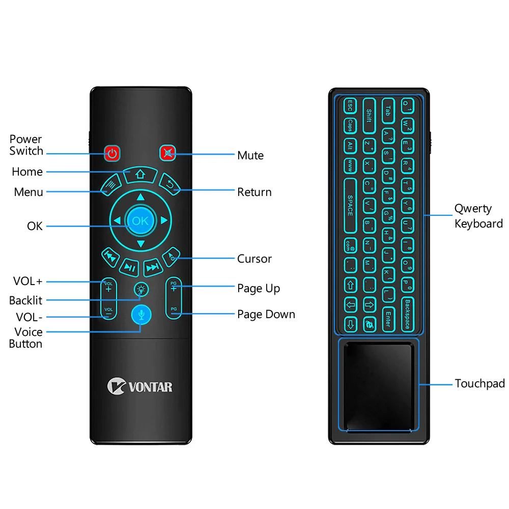 Голосовое управление Fly Air mouse Gyro зондирующая игра 2,4 ГГц Беспроводная клавиатура Пульт дистанционного управления микрофон для Android Box X96Max X96mini