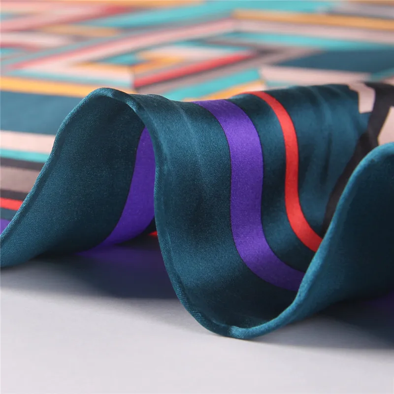 100% чистый шелк большой квадратный шарф для женщин люксовые шарфы элегантный