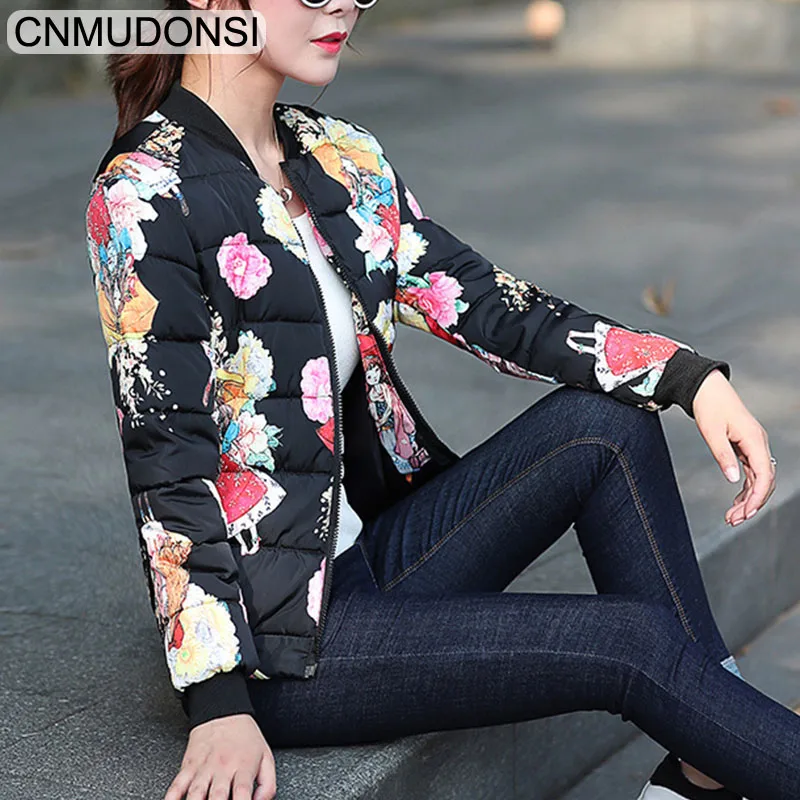 CNMUDONSI Winter Jacket women 2018 autumn fashion Outerwear Womens Parkas Coat Short Female Slim Cotton padded basic tops | Женская