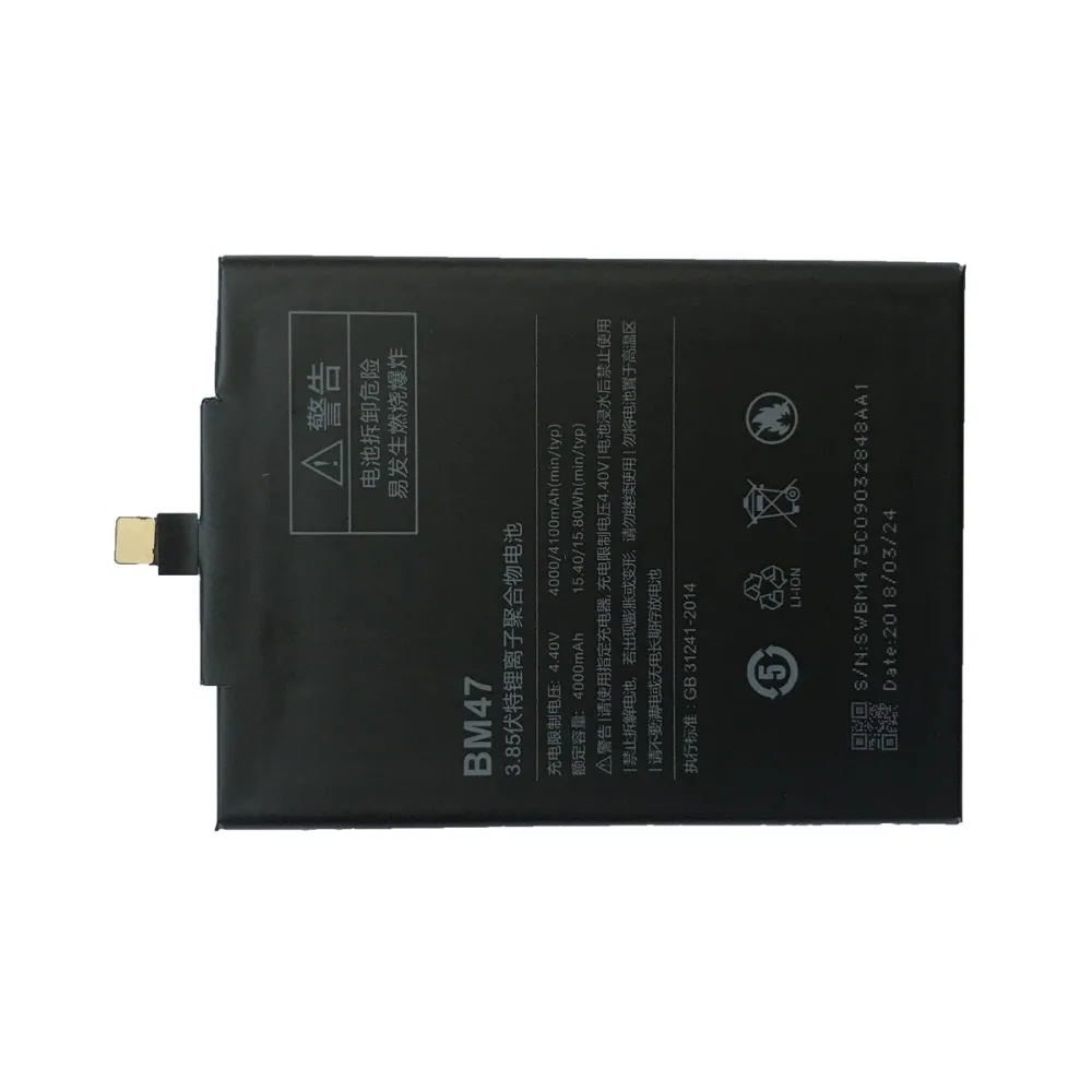 Аккумулятор для Xiaomi Redmi 3 S 3X 4X BM47 4000 mAh совместимый с 5 0 дюймовым аккумулятором Hongmi