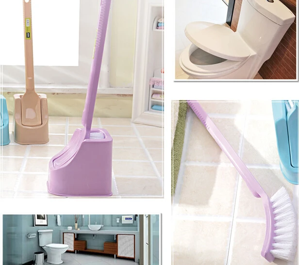 1 шт творческие ложки с длинной ручкой для туалетной щетки Пластик Чистящая Щетка