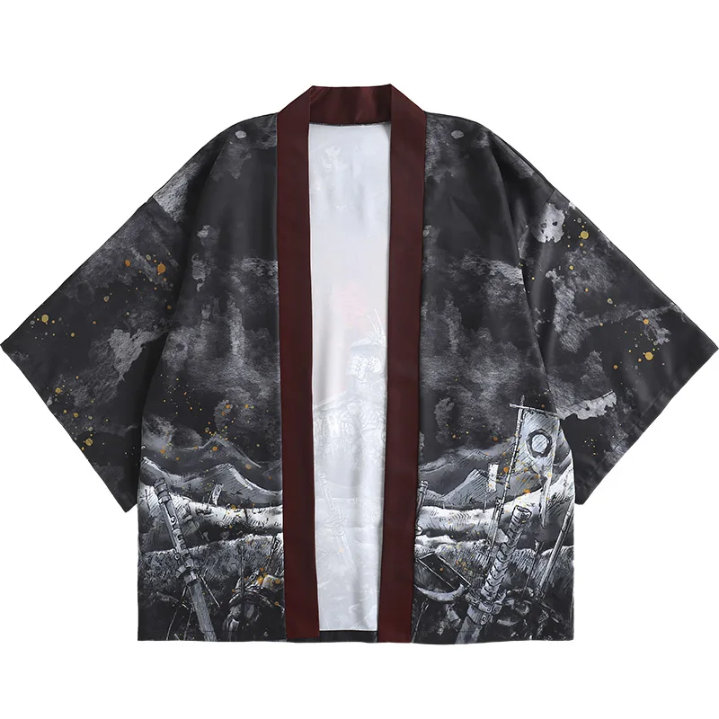 Японский свободный банный халат Rashomon Механическая езда самурая battlefield haori летнее