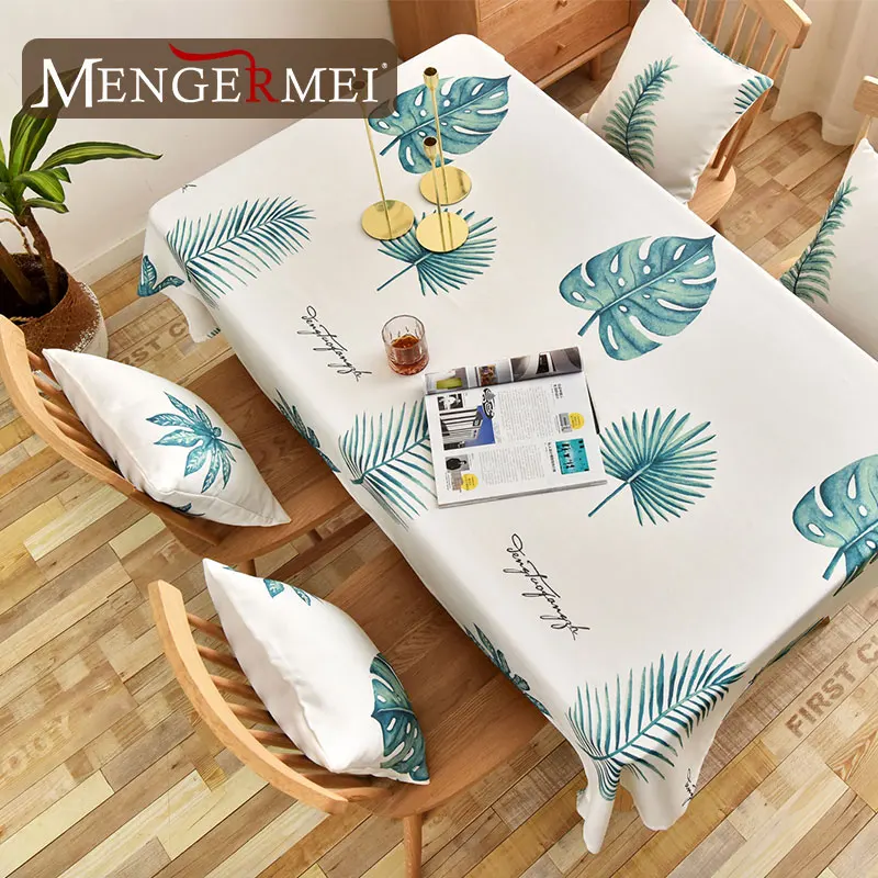 Скатерть с принтом растений водонепроницаемая столовая декоративной отделкой