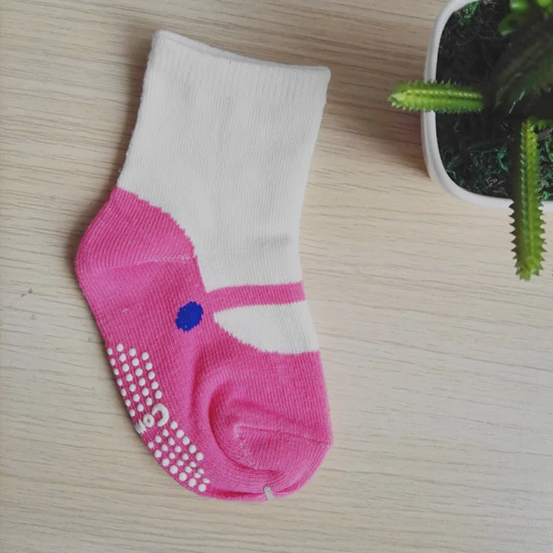 Розовый Носки для новорожденных; calcetines; летние носки для мальчиков и девочек; милые Нескользящие носки для маленьких детей - Цвет: Розовый