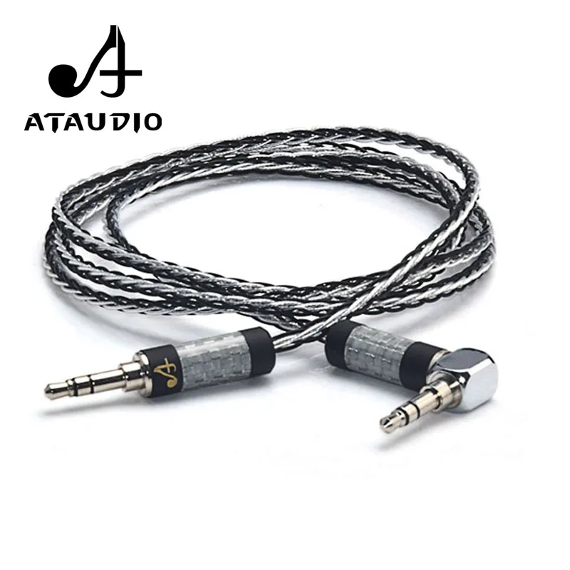 Hi Fi кабель ATAUDIO 3 5 мм end 7N OCC посеребренный аудиокабель с разъемом Aux|Кабели VGA| |