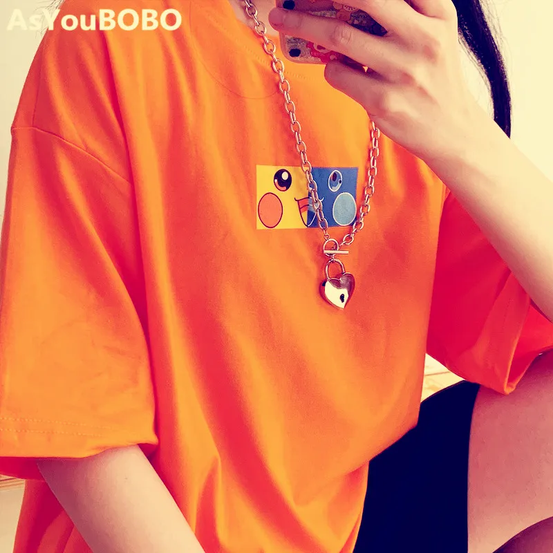 Ins/летние футболки в японском стиле с героями мультфильмов; kawaii; Милые оранжевые футболки с короткими рукавами и принтом Пикачу; unise; YQ-1011