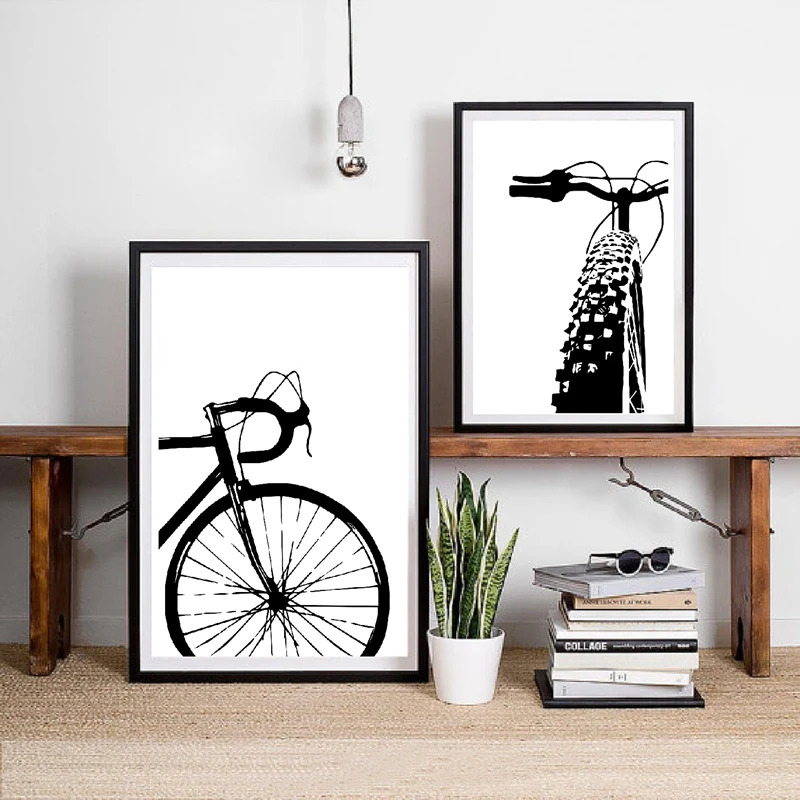 

Black Bicycle Art Cycling Canvas Painting Motivational Wall Art Pictures Bike Prints And Posters Gift Kids Room Home Decor