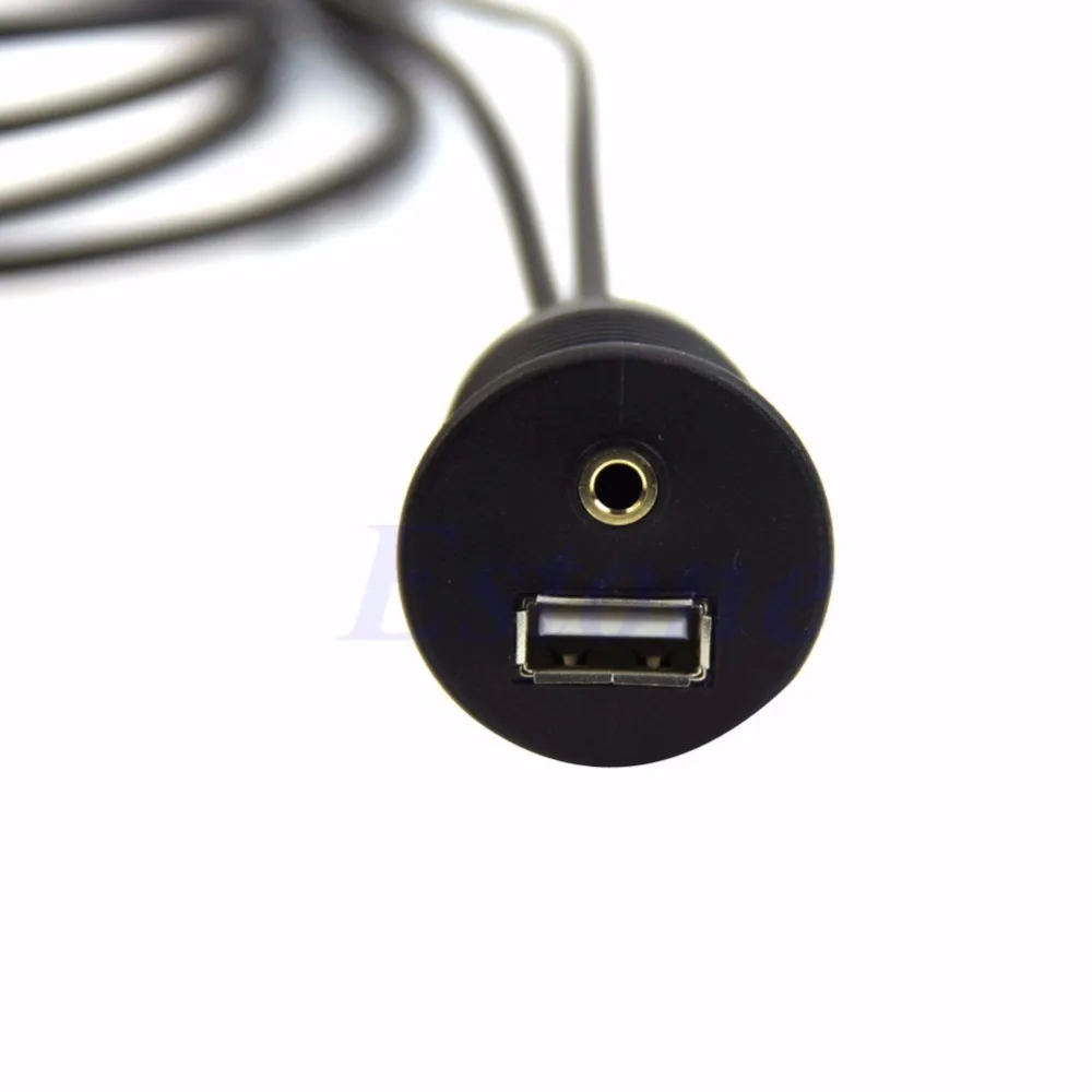 

NoEnName_Null New Flush Mount Car Dashboard USB Port/3.5mm Audio to USB Male+ 2 RCA Plug Cable