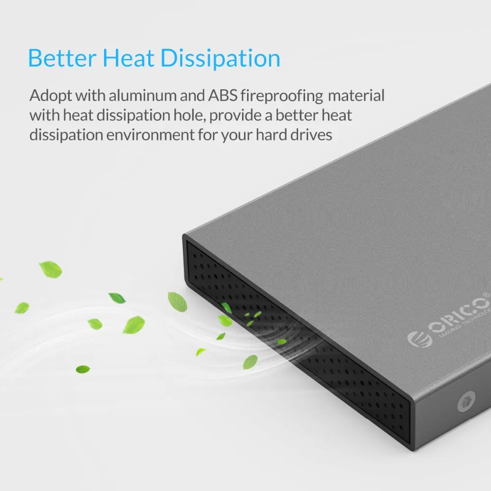 Алюминиевый корпус жесткого диска ORICO 2518S3 SV USB3.0 to SATA3.0 5 Гбит/с 2 дюйма поддержка 7