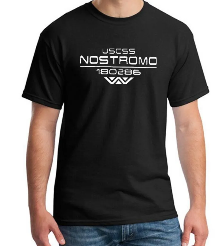 USCSS Nostromo Футболка с принтом хлопковая Прометей чужой Weyland Yutani Мужская футболка