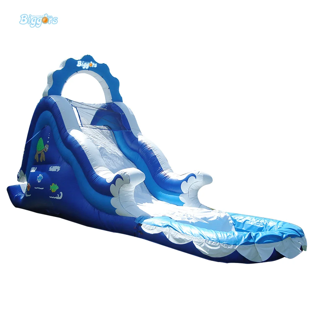 

Commercial Inflatable Blue Water Slide with Pool and Arch for Kids